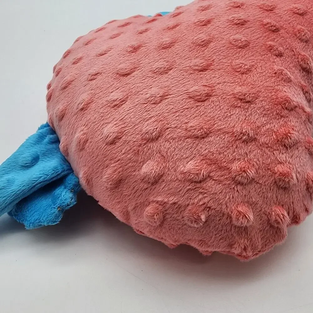 Friendly Monster Minky Plush 14” Pink Body Blue Floppy Legs Stuffed Animal Toy